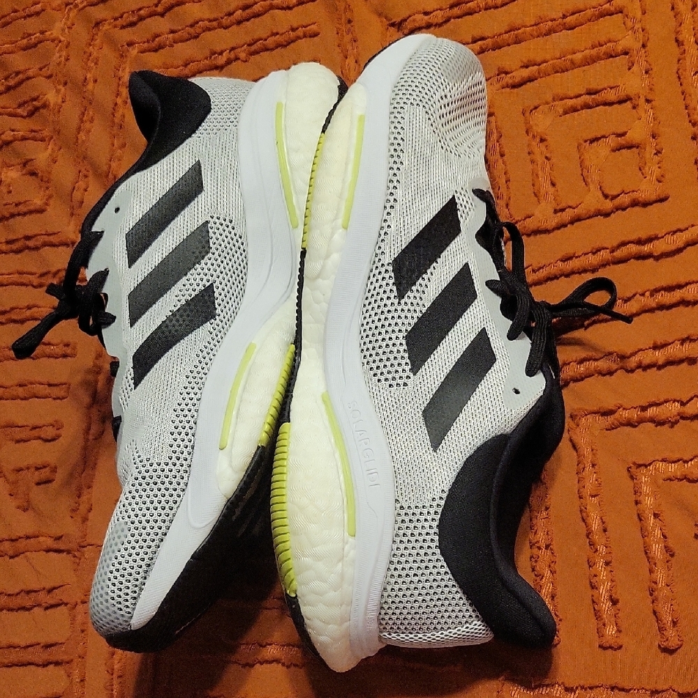 Adidas Solarglide Shoes - Black, Gray, White, with Light Green Accents - Boost - Picture 4 of 11